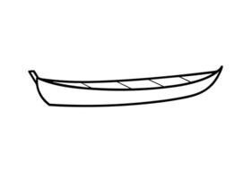 Clean canoe silhouette with clear simple strokes and understated modern design perfectly vector