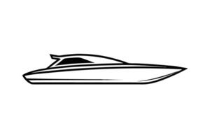 Streamlined motorboat design with smooth continuous lines and modern aerodynamic form efficiently vector