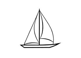 Modern minimalist sailboat concept featuring graceful curves and elegantly simplified continuous line artistry uniquely vector