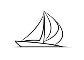 Minimalist sailboat profile with crisp dynamic contours and balanced structure vector