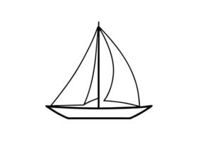 Minimalist sailboat profile featuring refined smooth lines and elegant form vector