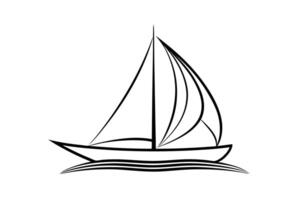 Minimalist sailboat illustration featuring smooth graceful curves and subtle finesse vector