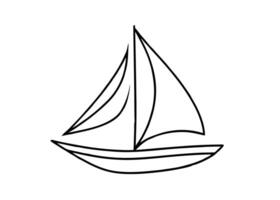 Minimalist sailboat drawing with smooth elegant contours and subtle charm vector