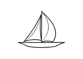 Minimalist sailboat silhouette showcasing smooth elegant form and modern style vector