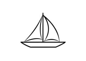 Sleek minimalist sailboat profile with flowing artistic lines vector