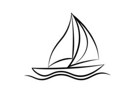 Minimalist sailboat design featuring smooth flowing curves and refined motion vector