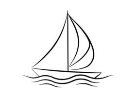 Minimalist sailboat design with smooth flowing curves and dynamic grace vector
