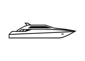 Modern yacht profile featuring crisp geometric strokes with precision clearly vector