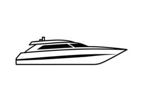 Modern yacht profile with crisp geometric strokes and a sleek refined silhouette distinctly vector