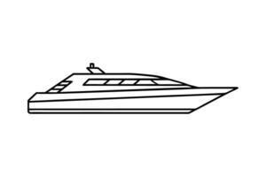 Sophisticated modern yacht profile exhibiting crisp elegant form and balanced geometric structure with finesse vector
