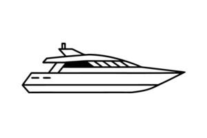 Modern yacht profile rendered with clean geometric precision and striking form vector