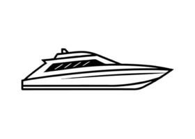 Modern yacht illustration with refined geometric lines and sophisticated form gracefully vector