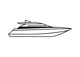 Dynamic modern yacht drawing with refined geometric stroke and clarity vector