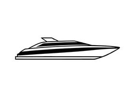 Dynamic modern yacht profile featuring refined geometric strokes and fluid elegant forms vector
