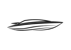 Energetic sleek speedboat silhouette featuring dynamic precise strokes and smooth design boldly vector