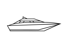 Modern yacht silhouette rendered in crisp geometric lines with precision vector