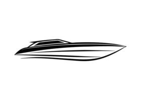 Sleek speedboat silhouette exhibiting dynamic precise and artistic form vividly vector