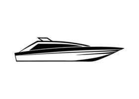 Modern yacht silhouette with clean lines and precise structure clearly vector
