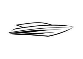 Innovative sleek speedboat design showcasing dynamic crisp lines and streamlined modern aesthetics for thrill vector