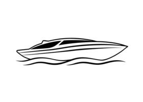 Sleek speedboat illustration featuring clear flowing curves and refined elegance vector