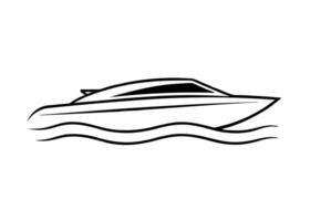 Sleek speedboat illustration with dynamic precise design and remarkably fluid visual energy vividly vector