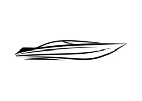 Stylish sleek speedboat profile showcasing dynamic precise artistic expression vivid vector