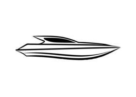 Sleek speedboat illustration with clear flowing curves and modern style vector