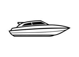 Streamlined motorboat illustration with a balanced blend of clean dynamic lines creating timeless modern appeal vector