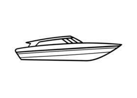 Streamlined motorboat illustration showcasing smooth lines with precise elegant detailing vividly vector