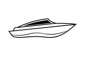 Streamlined motorboat illustration with smooth continuous curves and artistic flair vector
