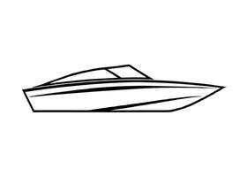 Streamlined motorboat illustration with refined geometric detail and modern artistry vector
