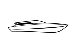 Streamlined motorboat silhouette featuring crisp continuous lines and sleek design vector