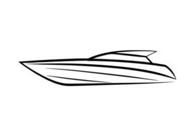 Streamlined motorboat profile with crisp elegant detailing and refined balance vector