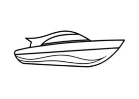 Streamlined motorboat design featuring smooth continuous lines and modern aesthetics vector