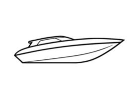 Creative streamlined motorboat design with smooth continuous elegant outline very distinct vector