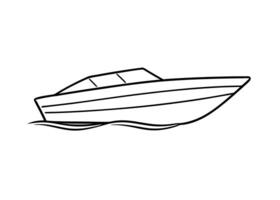 Streamlined motorboat drawing featuring crisp clean lines and dynamically balanced contours for impact vector