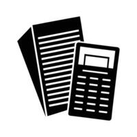 Dynamic tax document with calculator silhouette for strategic financial audits vector