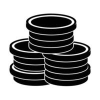 Robust stack of coins silhouette representing financial growth and stability vector