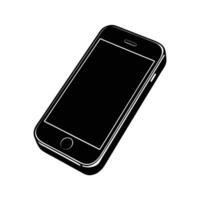 Business silhouette of smartphone on white background for mobile connectivity and control vector