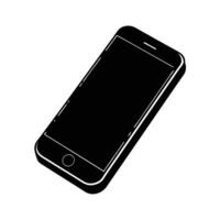 Business silhouette of smartphone on white background representing modern digital interaction vector
