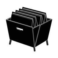 Modern standing file organizer silhouette enhancing office workflow and order vector