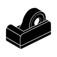 Dynamic sticky tape dispenser silhouette on white for efficient office labeling vector