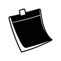 Modern sticky note pad silhouette highlighting efficient office reminders vector
