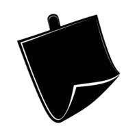 Stylish sticky note pad with curl silhouette for creative idea capture vector