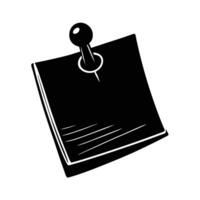 Dynamic sticky note with pin silhouette highlighting critical office reminders vector