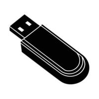 USB flash drive silhouette representing secure digital data storage solutions vector