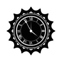Wall clock silhouette symbolizing punctuality and time management in business vector