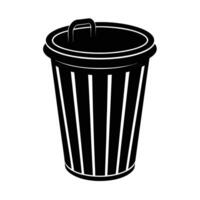 Wastebasket silhouette for efficient office waste management and recycling vector