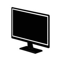 Large desktop monitor silhouette on white background for corporate displays vector