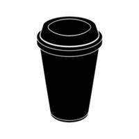 To-go coffee cup with a lid silhouette for on-the-move productivity vector